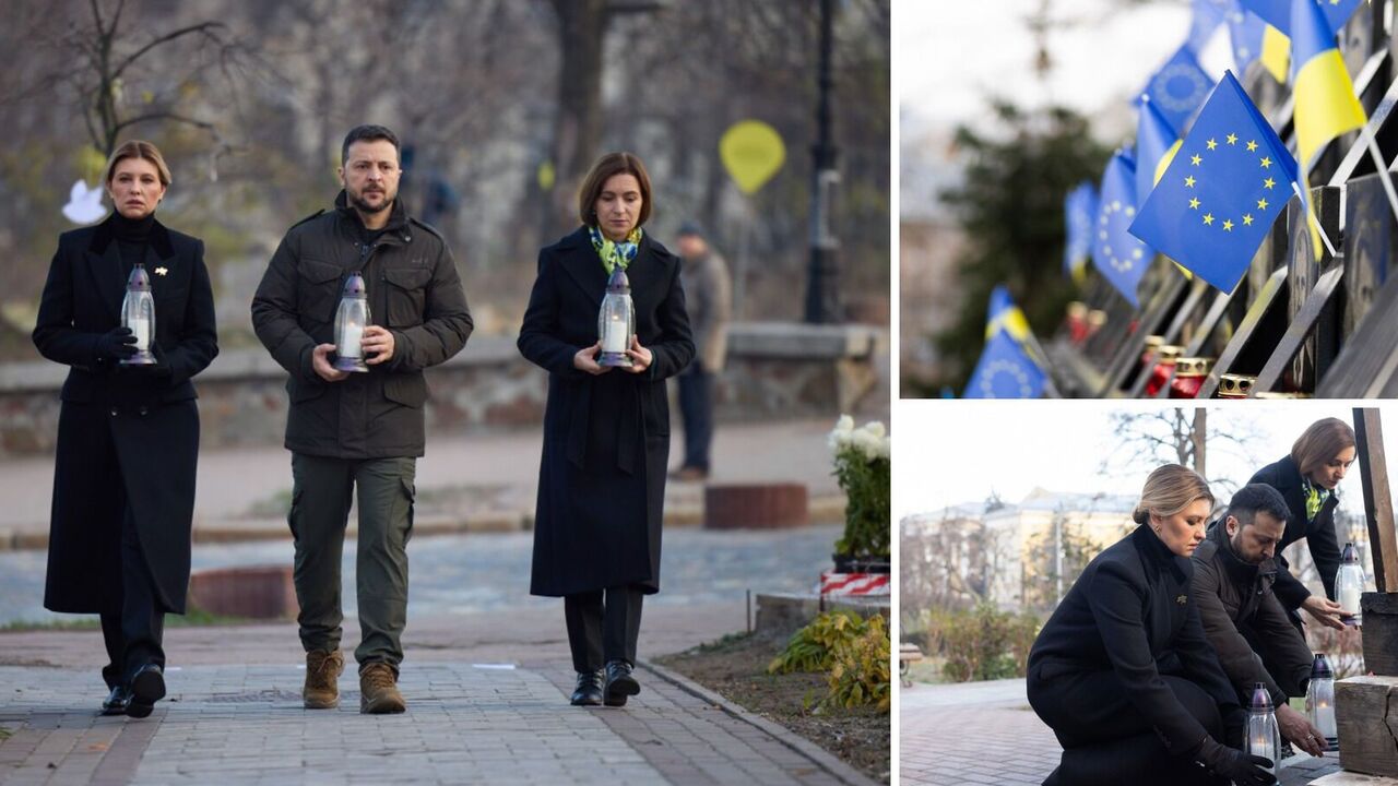 The President of Moldova came to Kyiv: together with Zelensky and his wife, they honored the memory of those killed during the Revolution of Dignity. Photo