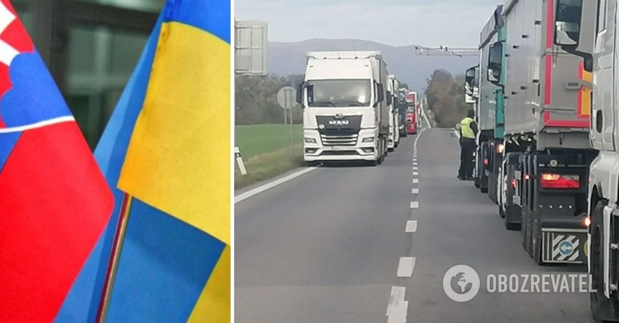 Truck traffic temporarily unblocked on the border of Slovakia and Ukraine