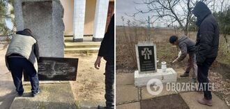 Occupants demolish monuments to Holodomor victims in Kherson region. Photo facts