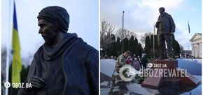 A monument to Hero Matsiievskyi, who was killed by Russians after saying 'Glory to Ukraine!', was unveiled in Nizhyn. Exclusive footage