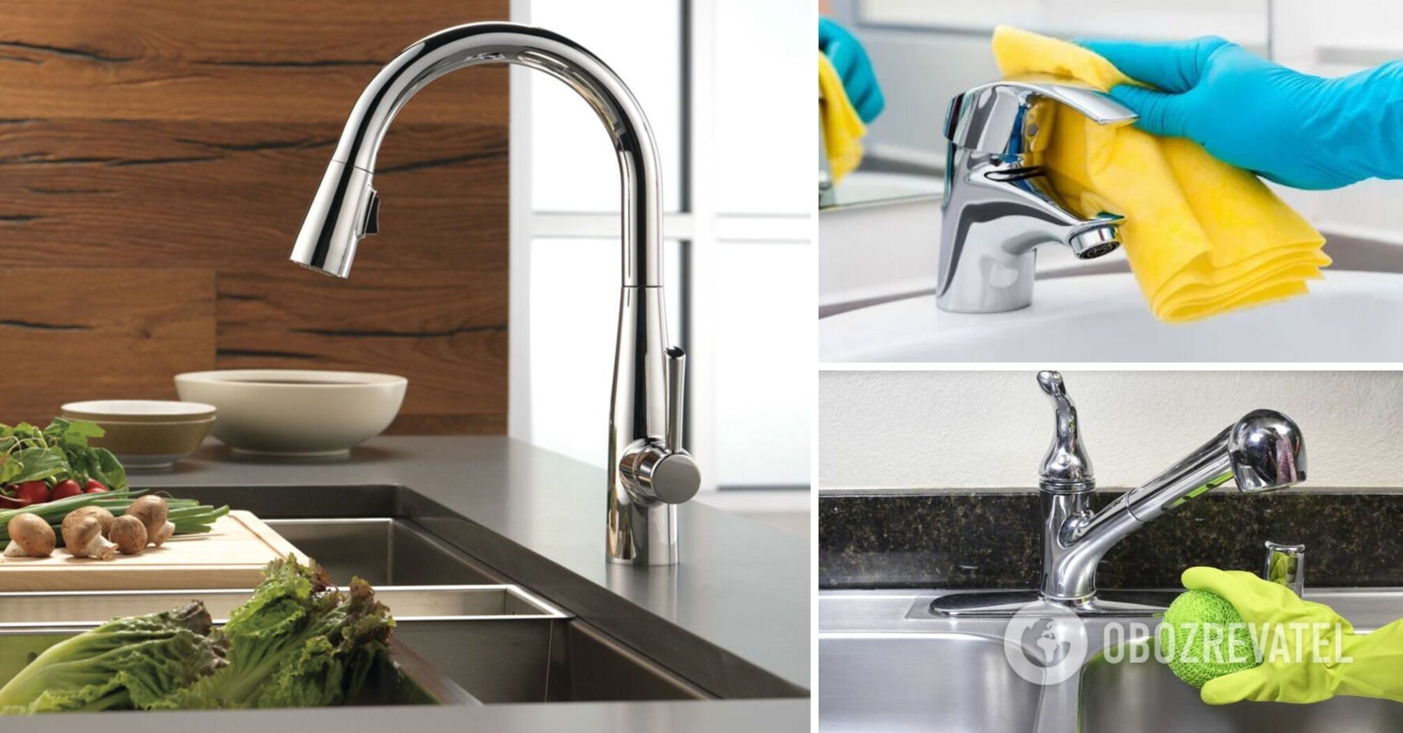 What not to use to clean the faucet mixer: stains may appear