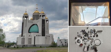 Rosyjski dron uszkodził główny kościół UGCC w Kijowie. Zdjęcie