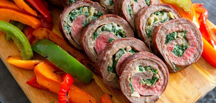 Juicy beef roll instead of chops: a very satisfying dinner
