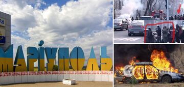 A car caught fire in occupied Mariupol: guerrillas made an interesting hint. Photo