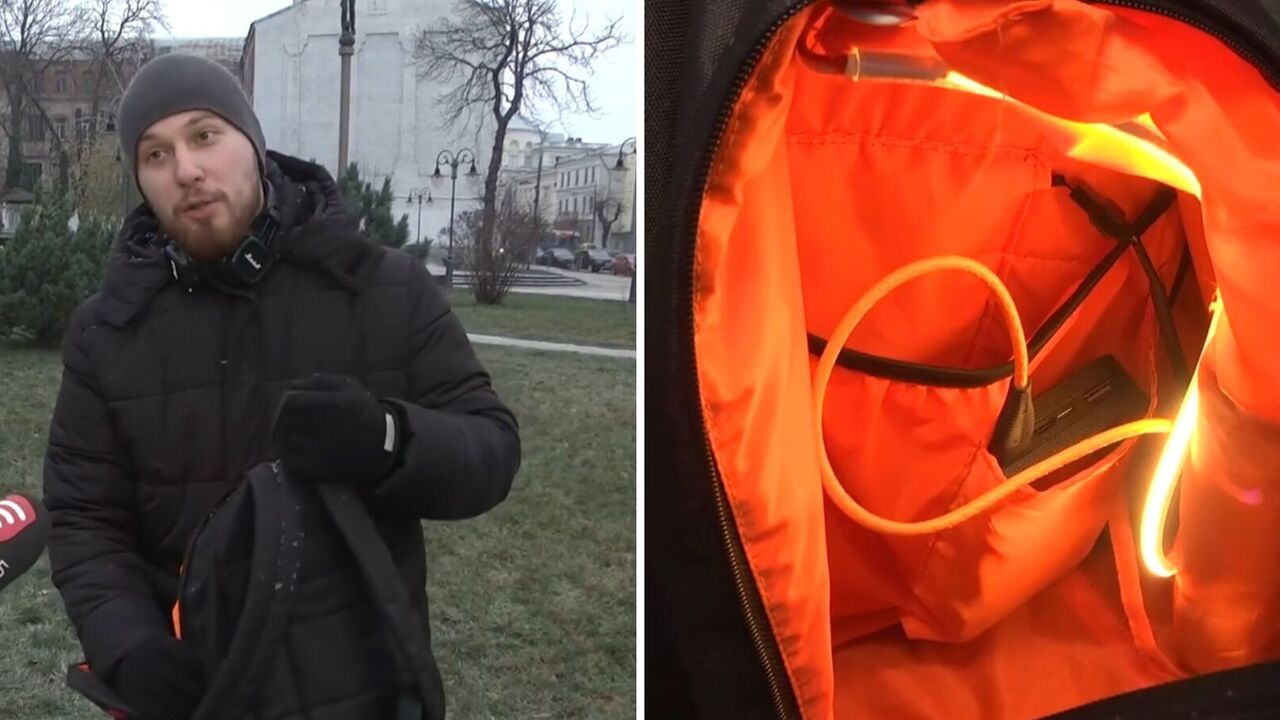Student from Vinnytsia created a smart backpack that weighs things and sets off an alarm if someone tries to steal them. Video