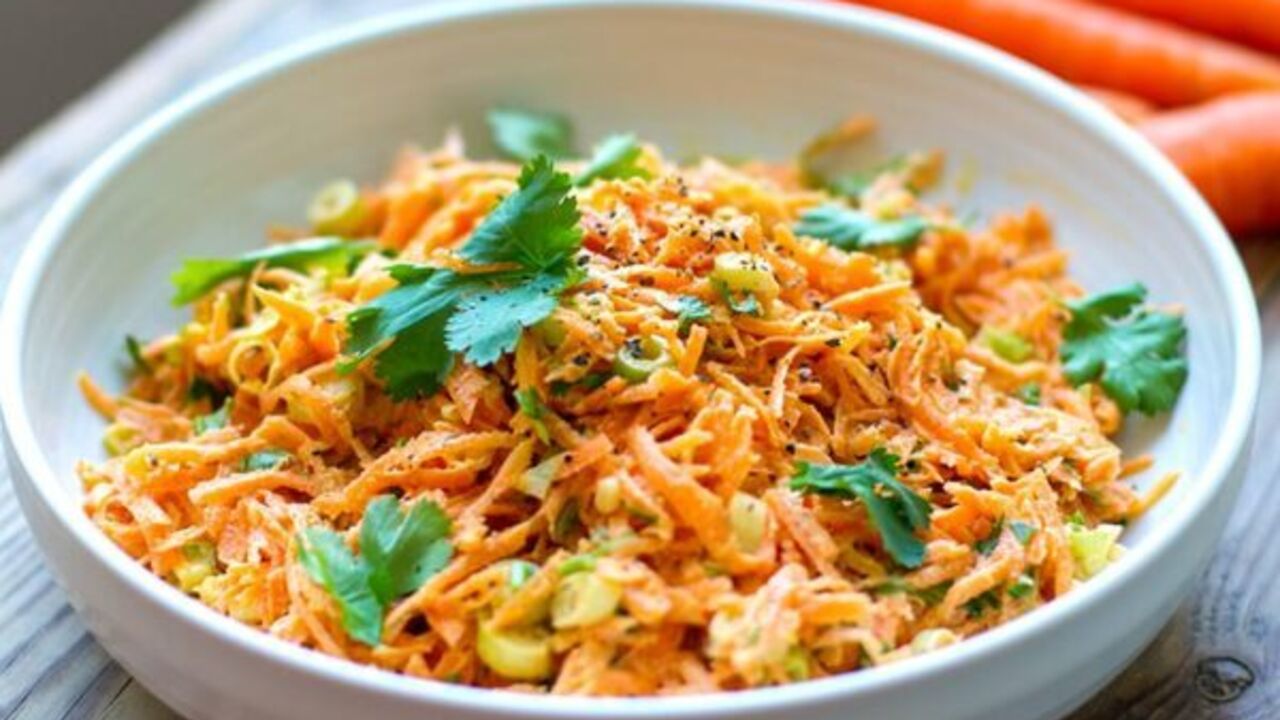 Healthy carrot salad for the New Year's table that can be eaten as a spread