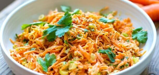 Healthy carrot salad for the New Year's table that can be eaten as a spread