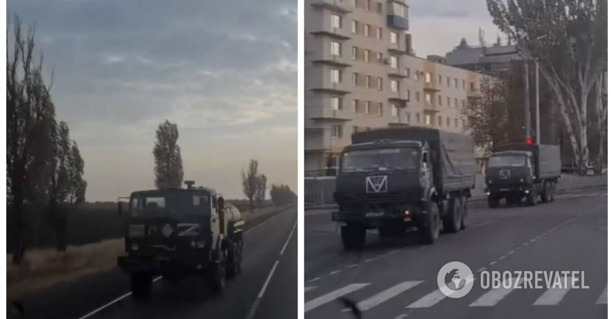Russian troops move equipment from occupied Mariupol to Tokmak. Video