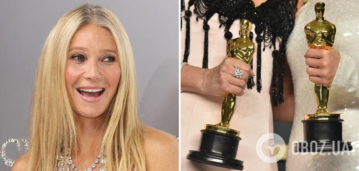 Gwyneth Paltrow found an original way to use the Oscar statuette: she props up the door with it