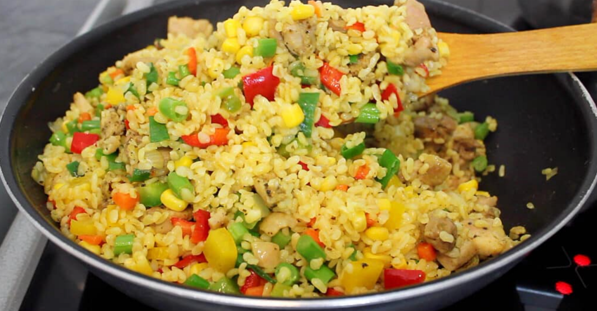 Bulgur in a pan