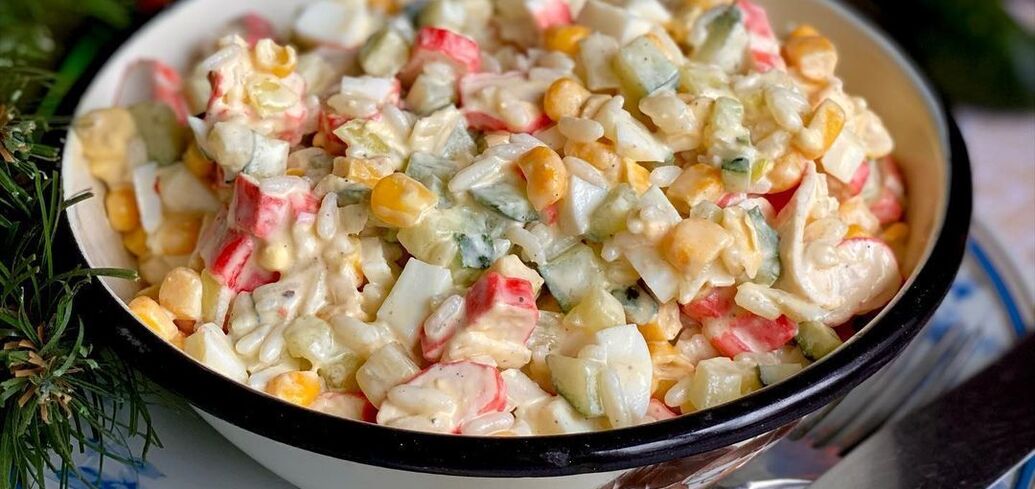 Tasty Crab Sticks Salad - Secret Recipe - to have firm Breasts [NOBRA]  Presented in Sexy Lingerie 