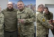 Załużny i Umerow wręczyli nagrody żołnierzom Sił Zbrojnych Ukrainy. Zdjęcie.