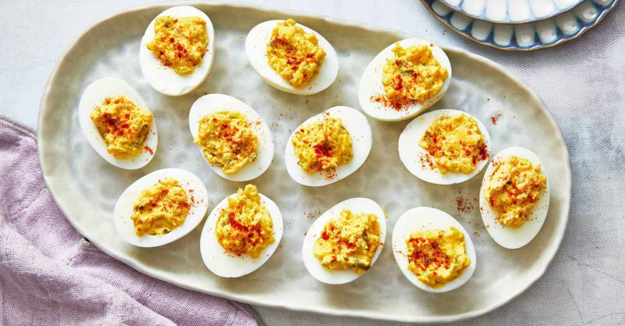 Delicious stuffed eggs for the festive table