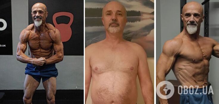 A 60-year-old man turned into a bodybuilder in 10 months after being afraid of diabetes