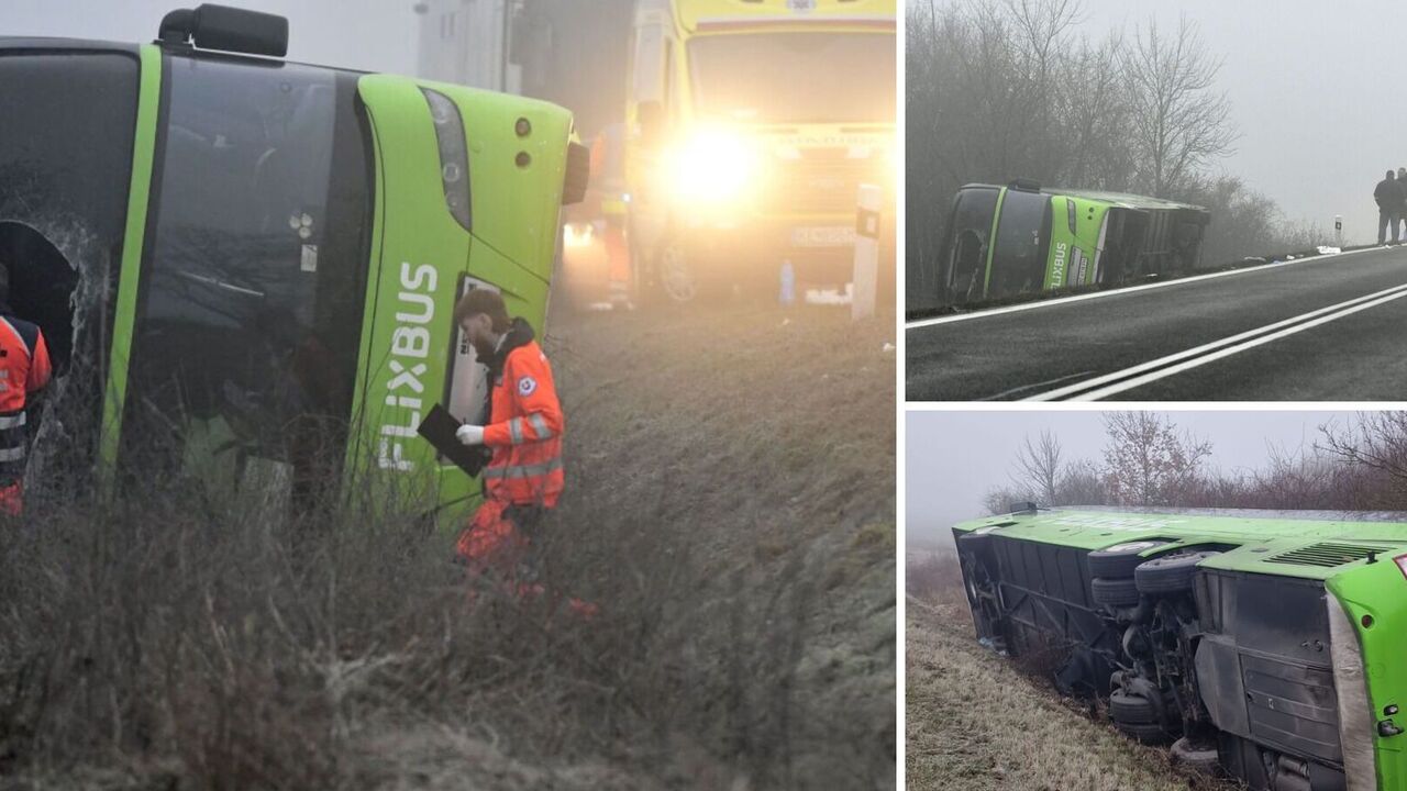 Przepełniony autobus z Ukrainy przewraca się na Słowacji: wśród ofiar są dzieci. Zdjęcie