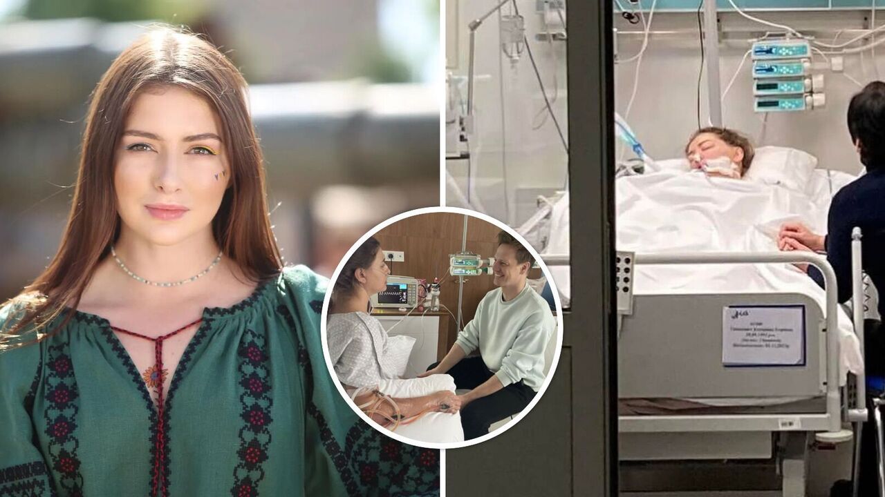 Kateryna Tyszkewycz siada po raz pierwszy po 10 dniach na oddziale intensywnej terapii. Zdjęcie