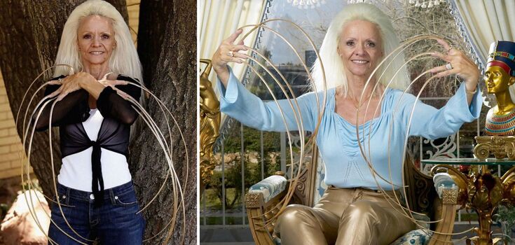 A woman who once had the longest fingernails in the world has died in the US: she lost them in a car accident. Photo