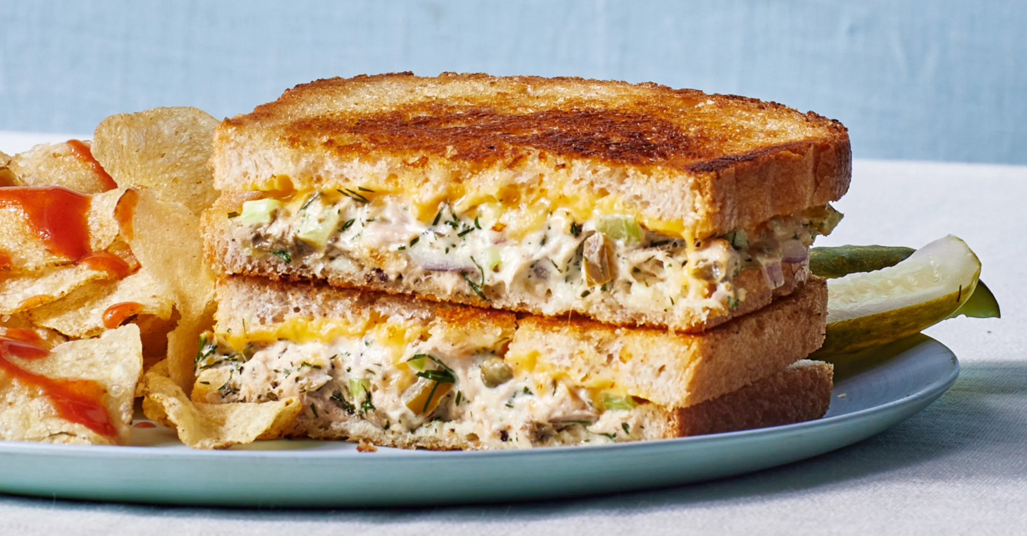 A hearty tuna and cheese sandwich for a snack in 10 minutes