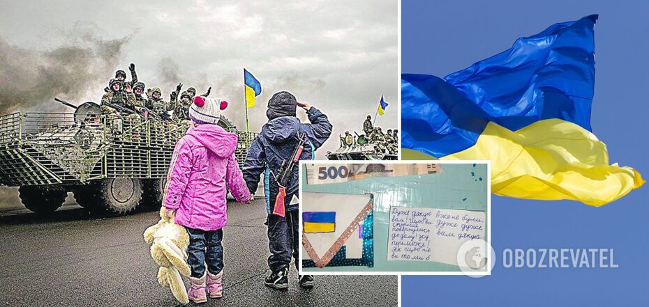 A boy touched Ukrainian soldiers with his letter