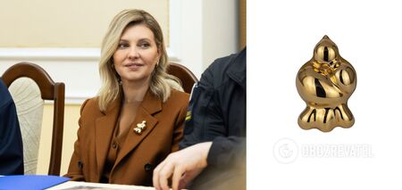 Zelenska appeared in public in a brooch Dove for 8800 UAH from Gunia Project: what it symbolizes
