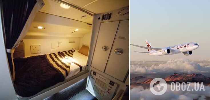 What a secret bedroom looks like on board a Boeing 777 passenger plane. Photo