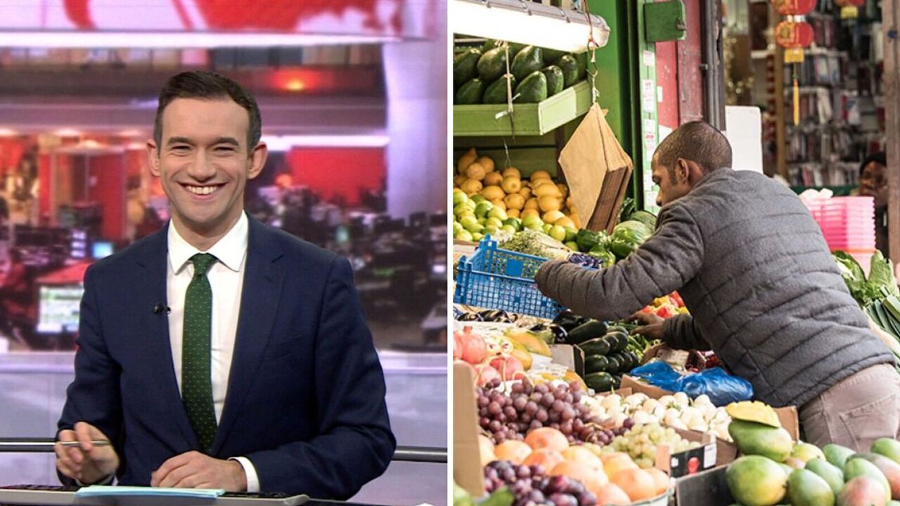 A BBC star wearing a reflective vest was mistaken for a market worker. The incident was caught on video