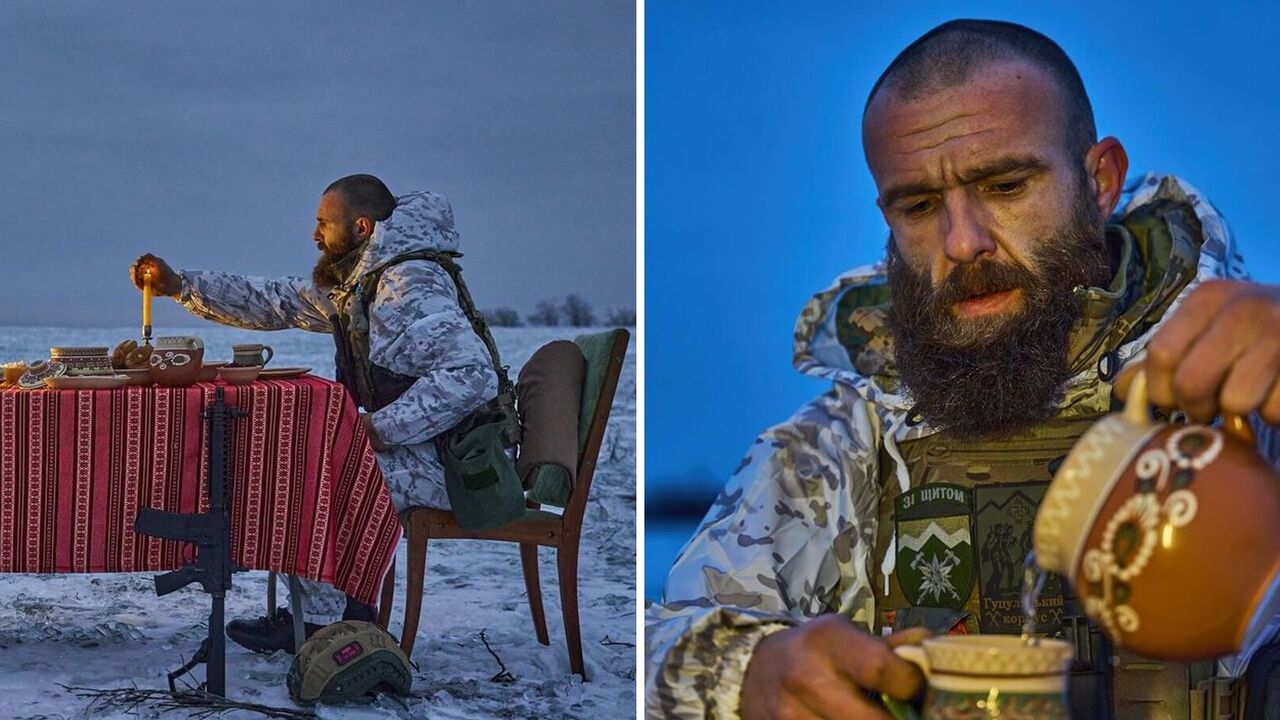 Military photographer touched with "festive" photos of defenders who cannot come home for Christmas