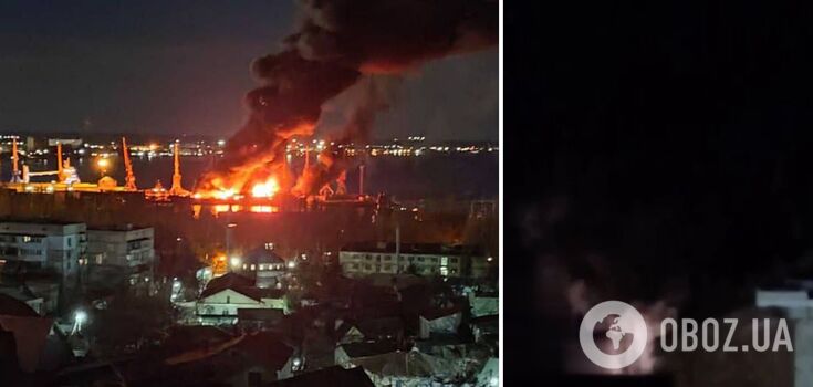 Explosions were heard in occupied Feodosia: Ukrainian Armed Forces hit the Novocherkassk ship, detonation was heard. Photos and videos
