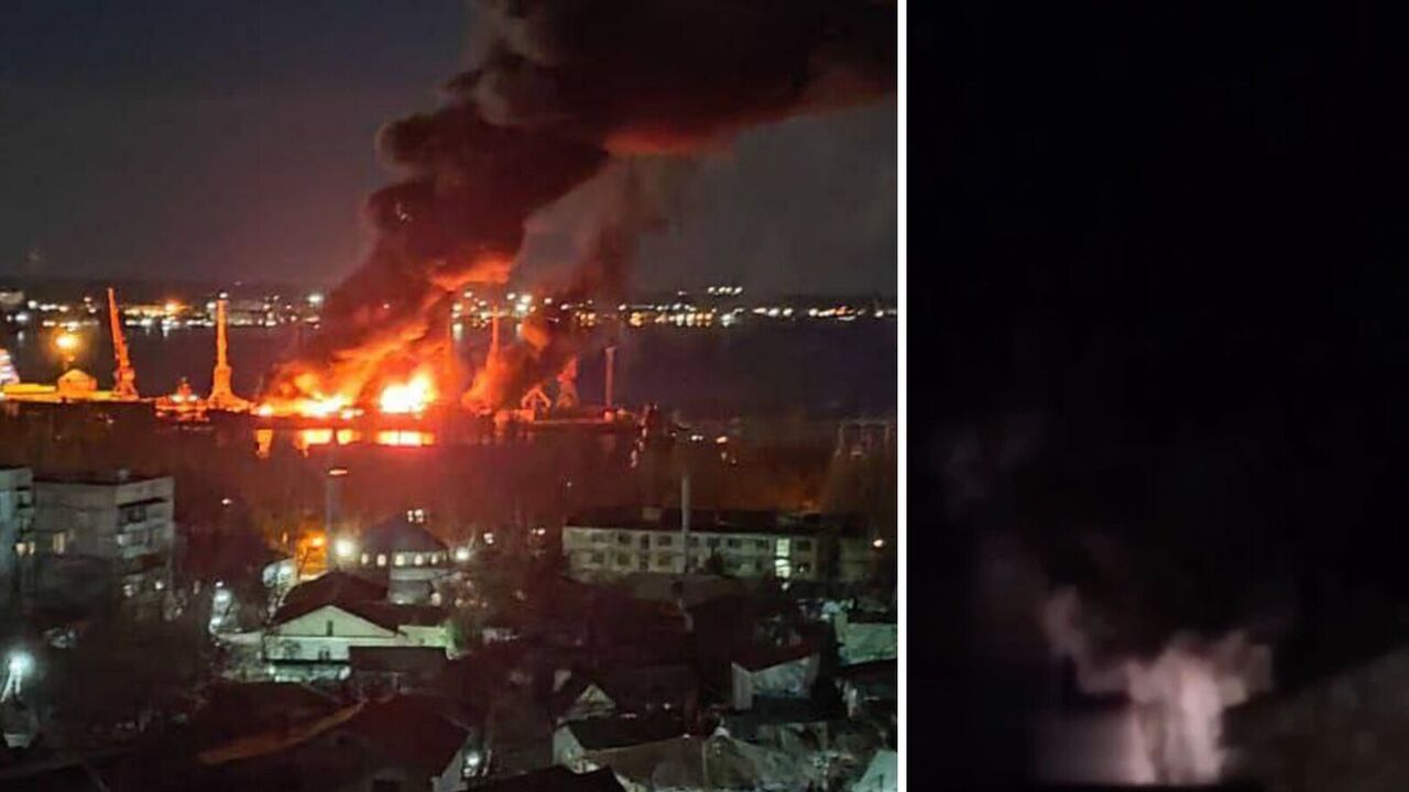 Eksplozje w okupowanej Teodozji: Ukraińskie Siły Zbrojne uderzyły w statek Nowoczerkask, słychać detonacje. Zdjęcia i wideo