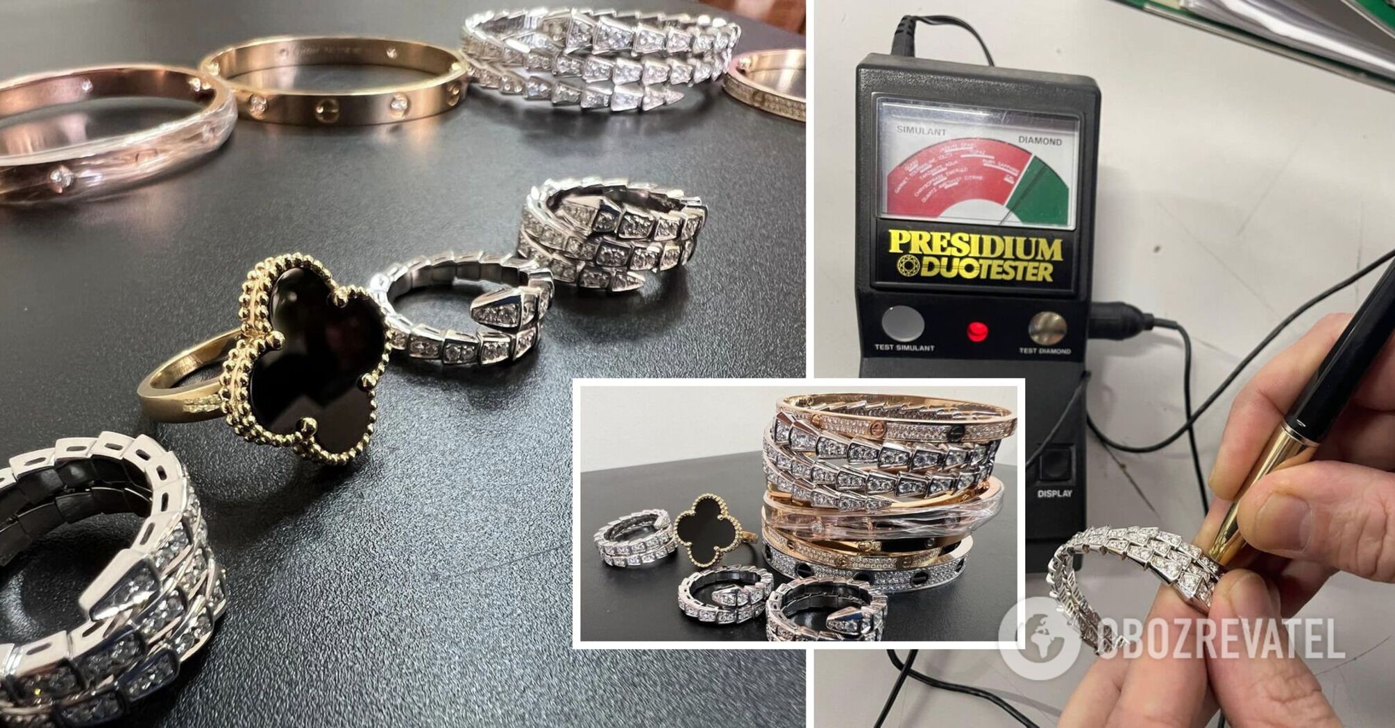 Customs officers found jewelry in a parcel