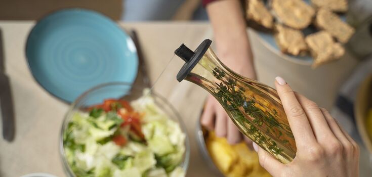 A variety of salad dressings