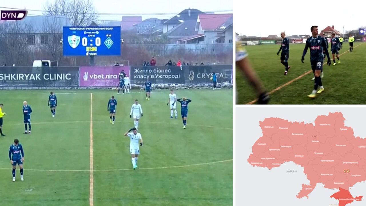 An air raid alert went off during a Dynamo match. Video