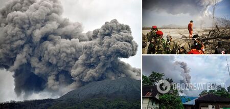 A volcanic eruption in Indonesia killed 11 climbers and covered several villages with ash. Photos and videos