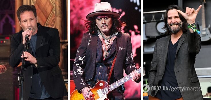 Johnny Depp, Keanu Reeves and 5 other actors who perform in musical groups or solo. Video