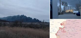 In the occupied Donetsk, they organized a 'salute' in honor of the Armed Forces Day: the city was covered in black smoke. Photo and video