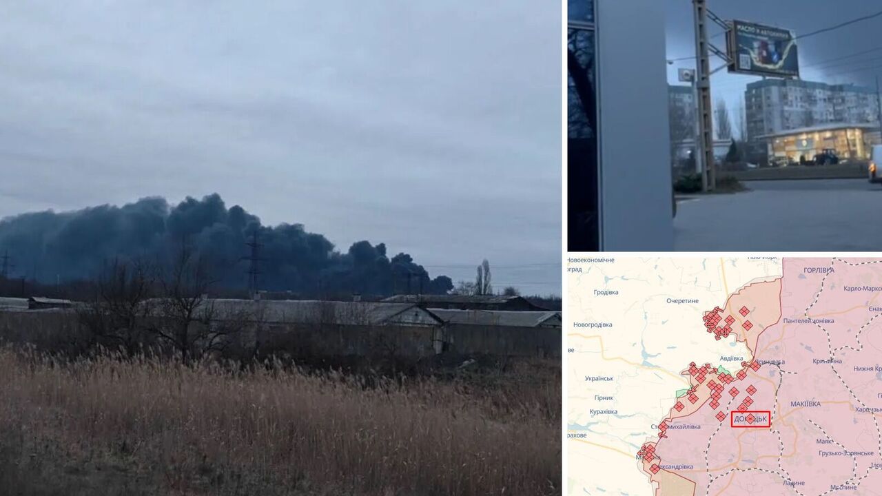 In the occupied Donetsk, they organized a "salute" in honor of the Armed Forces Day: the city was covered in black smoke. Photo and video