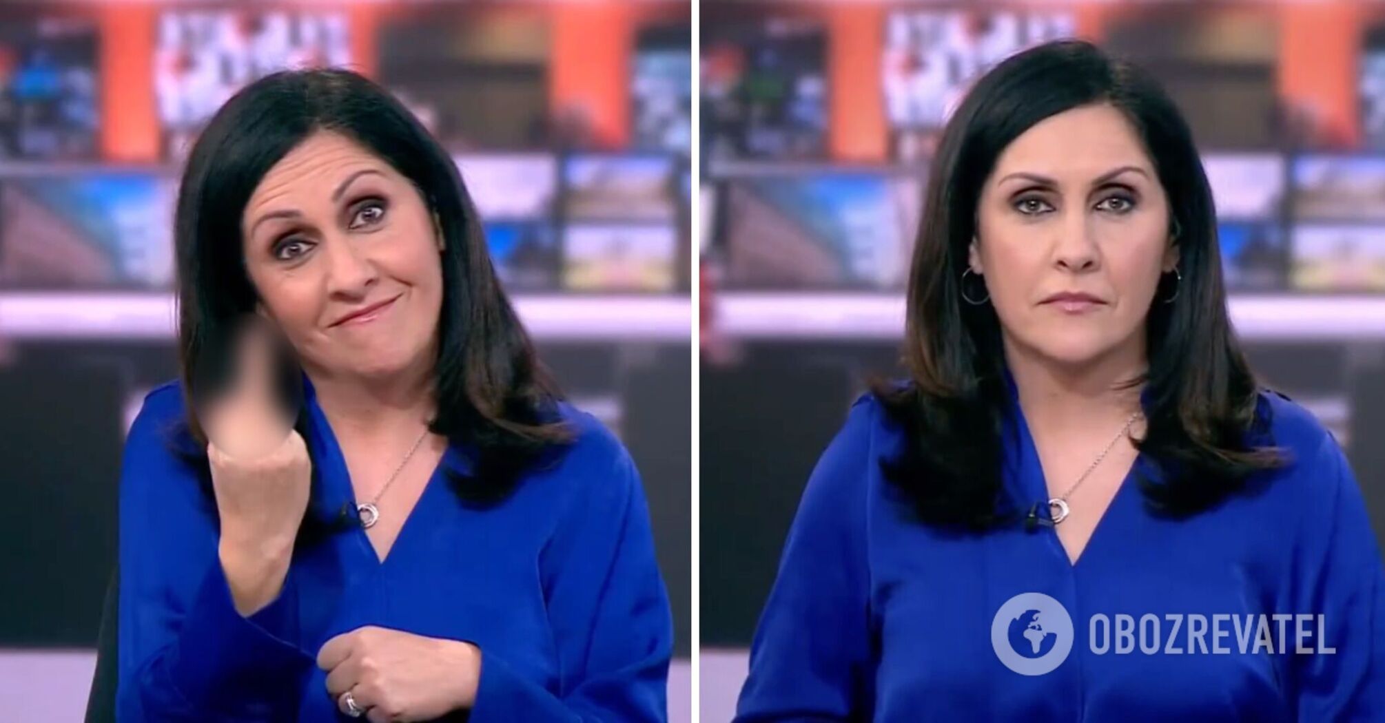 Prezenter BBC TV pokazuje środkowy palec na antenie. Wideo