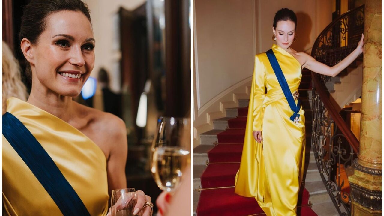 Była premier Finlandii Sanna Marin pojawiła się publicznie w żółto-niebieskiej sukience