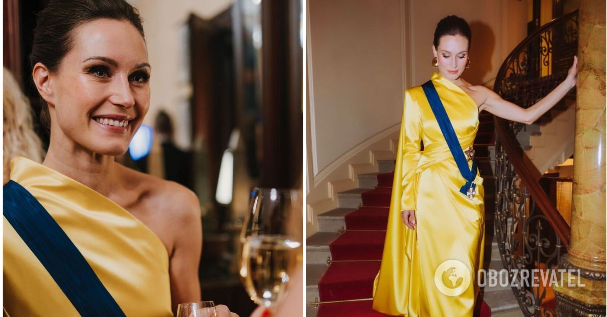 Finland's former prime minister Sanna Marin made a public appearance in a yellow and blue dress