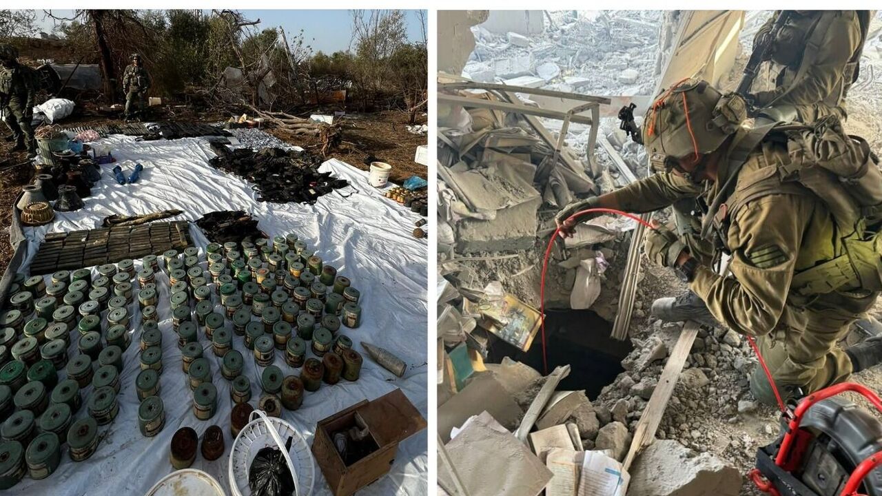 Israel Defense Forces showed a tunnel to Hamas hideout in a Gaza Strip school. Photo