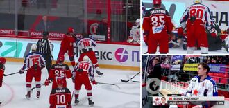 Canadian defenseman knocked out a Russian hockey player for a violent act at a KHL game. Video
