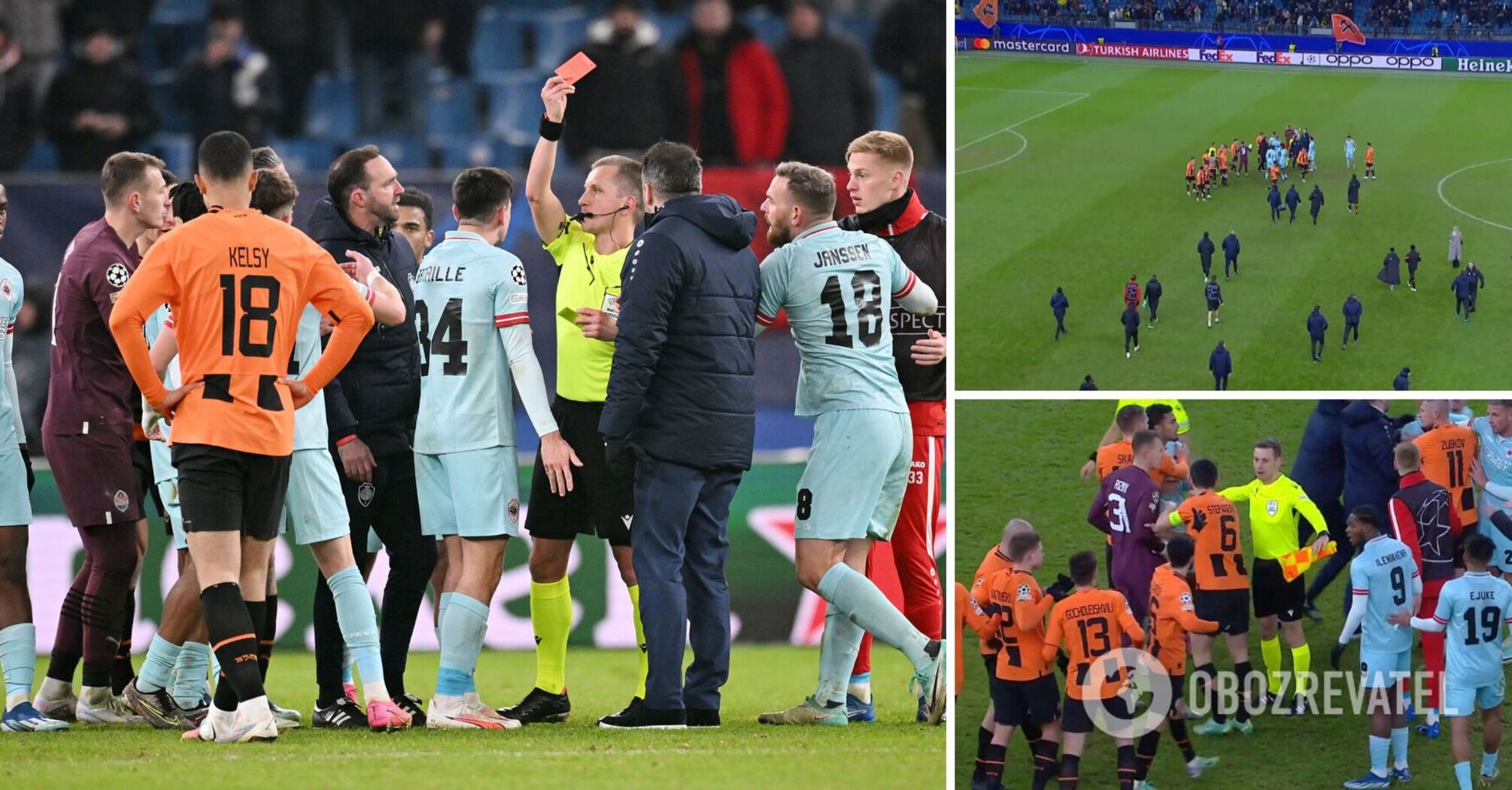 "Shakhtar's" Champions League match ended in a scandal and a suspension