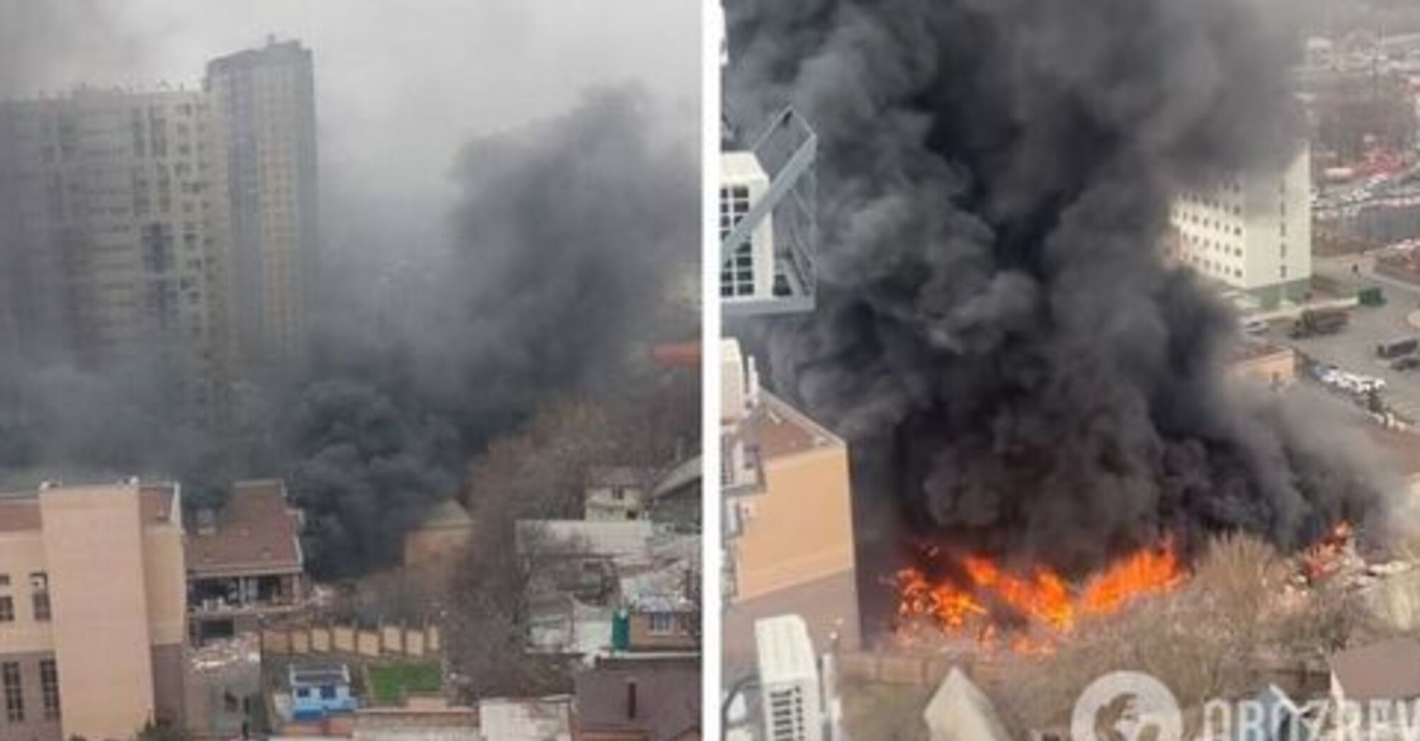 The FSB Border Service building caught fire in Rostov-on-Don, black smoke rises. Video.