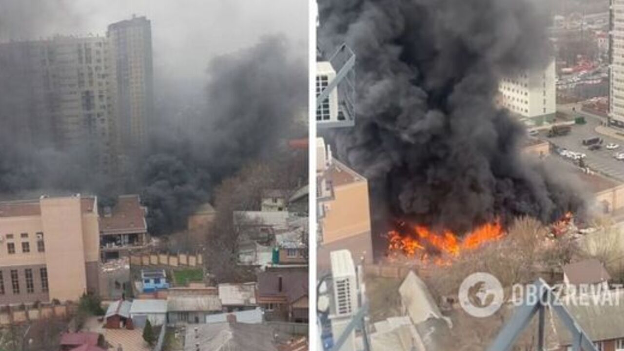 The FSB Border Service building caught fire in Rostov-on-Don, black smoke rises. Video.