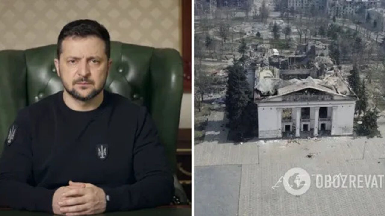 A year ago, Russia dropped a powerful bomb on a drama theater in Mariupol: Volodymyr Zelenskyy honored the memory of the victims 