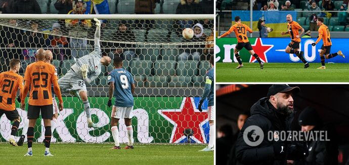 Shakhtar lost victory in the Europa League after an incredible goal by Rakytskyi with his back. Video.