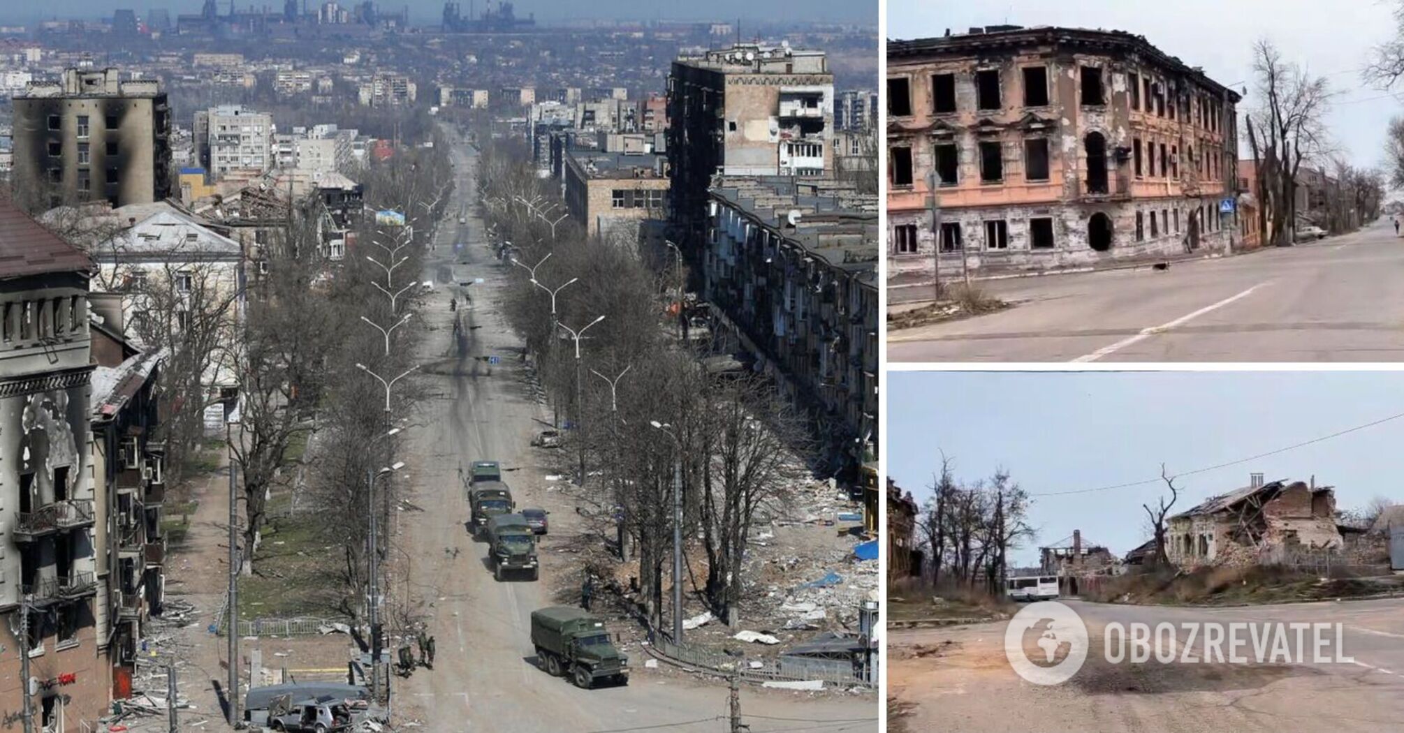 The historic centre of Mariupol turned into ruins after the arrival of the Russians