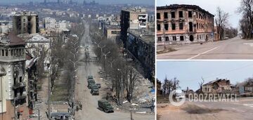 The historic centre of Mariupol turned into ruins after the arrival of the Russians