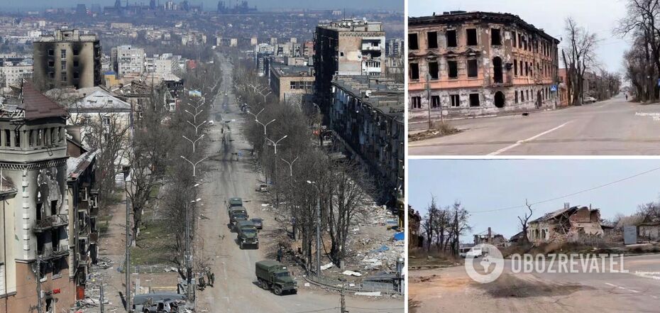 The historic centre of Mariupol turned into ruins after the arrival of the Russians