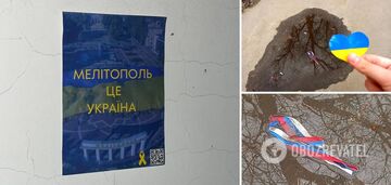 'Melitopol is Ukraine': a new patriotic action was organised in the city and tricolours were thrown to the trash. Photo.